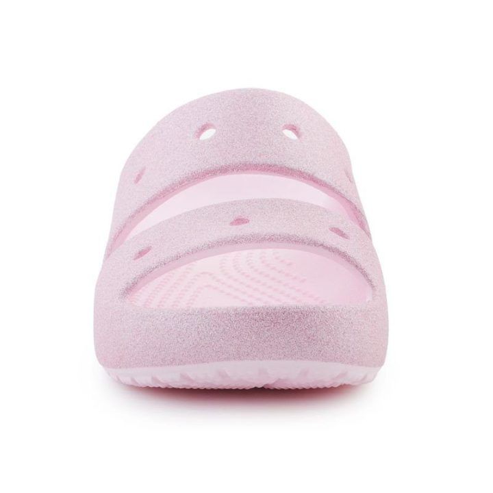 Vaikiškos šlepetės su dirželiais Crocs Classic Glitter, rožinės