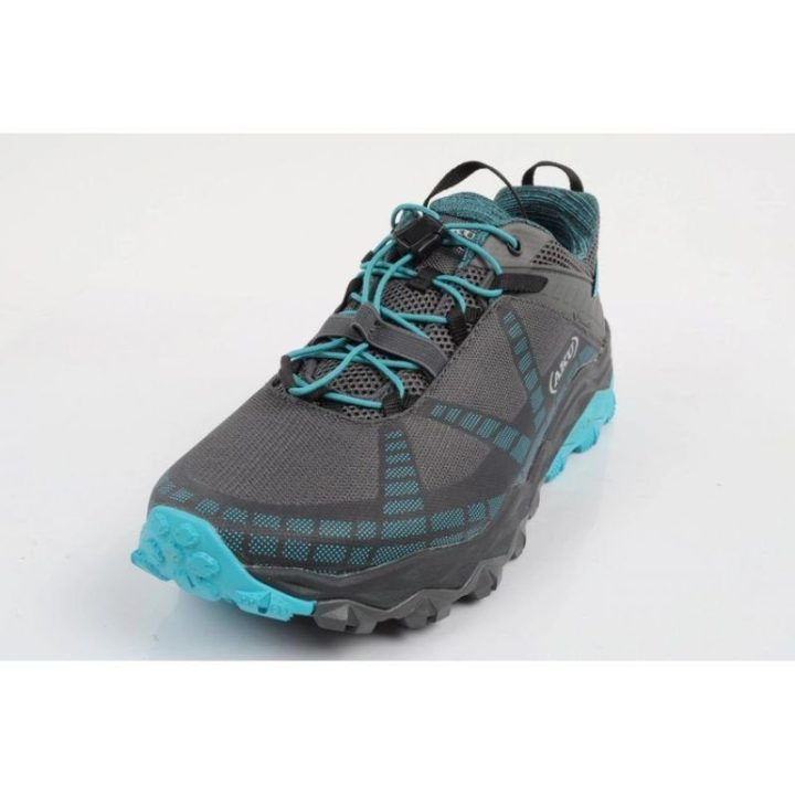 Moteriški žygio batai AKU Flyrock GORE-TEX, pilki ir mėlyni