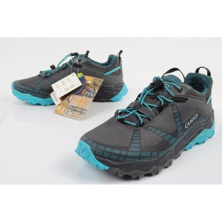 Moteriški žygio batai AKU Flyrock GORE-TEX, pilki ir mėlyni