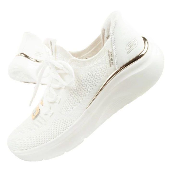 Moteriški įspiriami sportbačiai Skechers BOBS B Love – True Delight, balti ir aukso spalvos