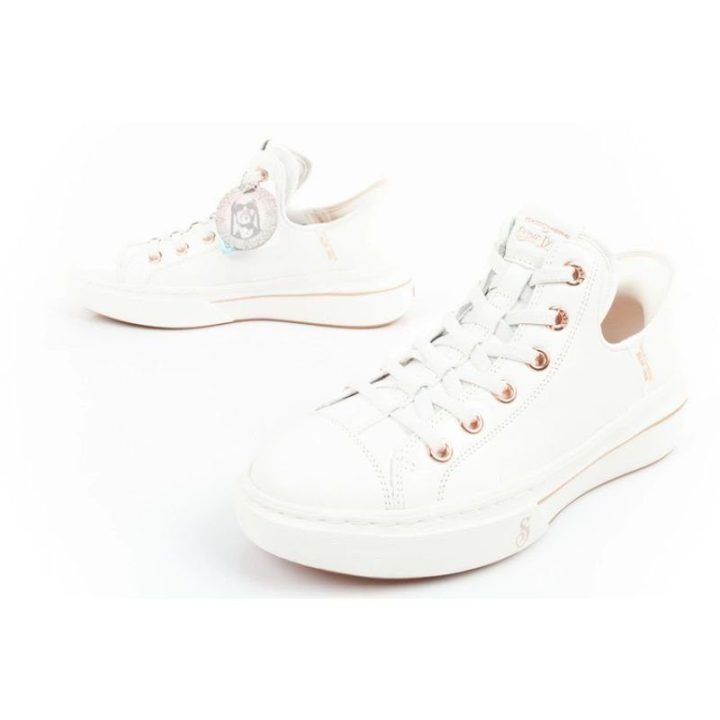 Moteriški odiniai sportbačiai Skechers Snoop One, balti ir aukso spalvos
