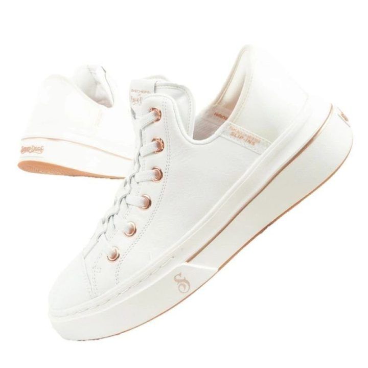 Moteriški odiniai sportbačiai Skechers Snoop One, balti ir aukso spalvos
