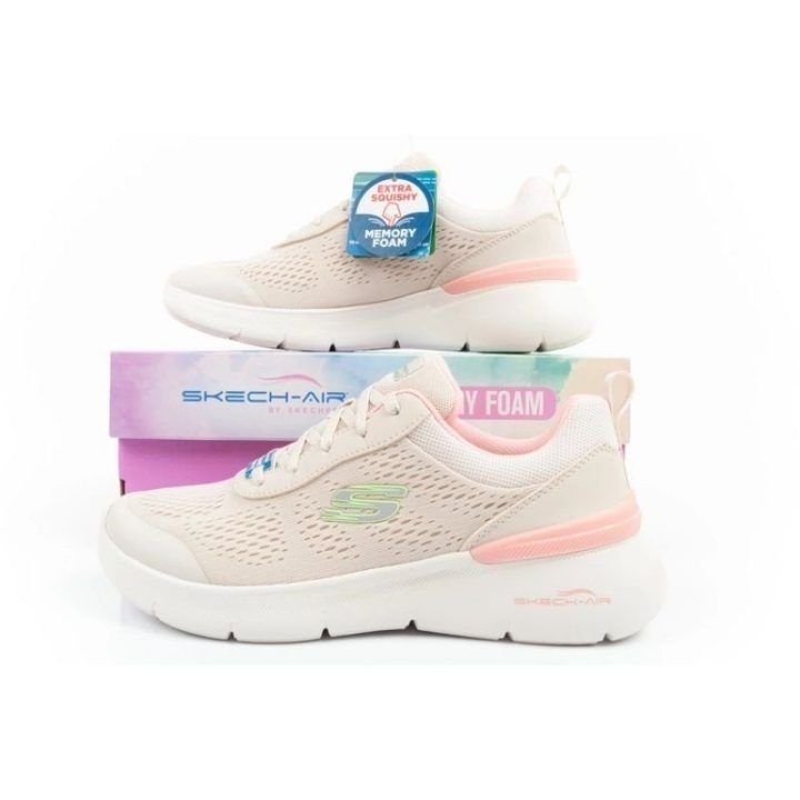 Moteriški sportbačiai Skechers Air Dynamight 2.0, smėlio ir rožiniai
