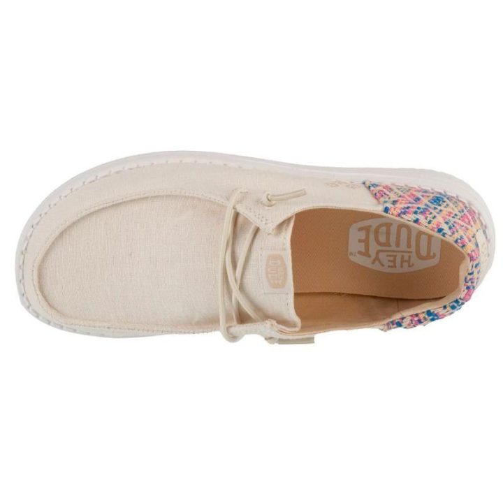 Moteriški pusbačiai Hey Dude Wendy Funk Surf Baja, balkšvi