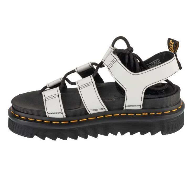 Moteriškos odinės basutės Dr. Martens Nartilla, baltos ir juodos