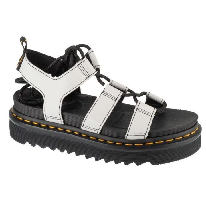 Moteriškos odinės basutės Dr. Martens Nartilla, baltos ir juodos