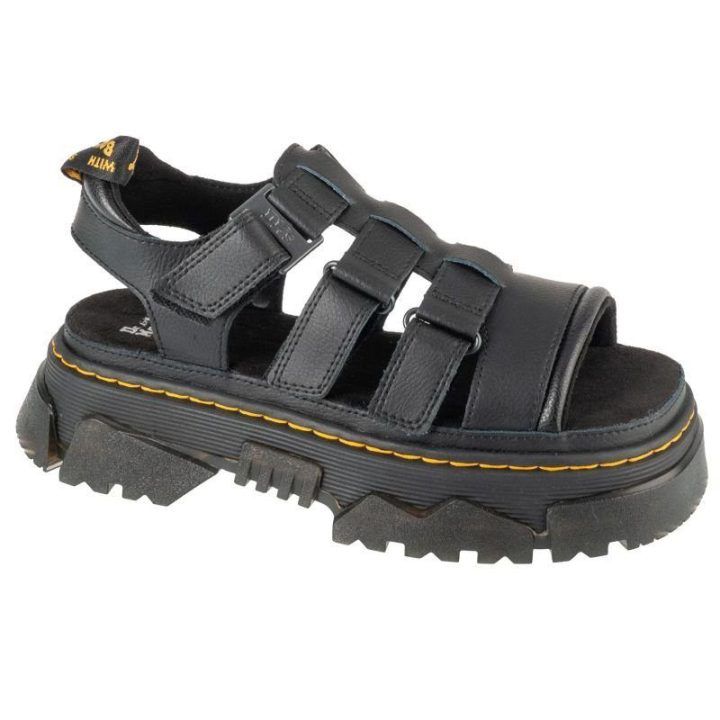 Moteriškos natūralios odos basutės Dr. Martens 3 Strap, juodos
