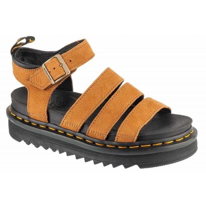 Moteriškos odinės basutės su platforma Dr. Martens Blaire, rudos