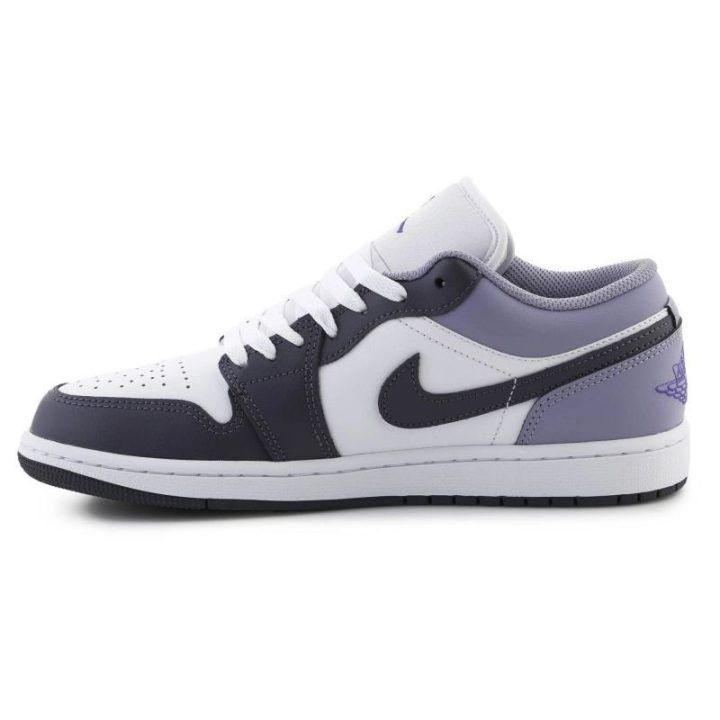 Vyriški sportbačiai Nike Air Jordan 1 Low, balti ir violetiniai