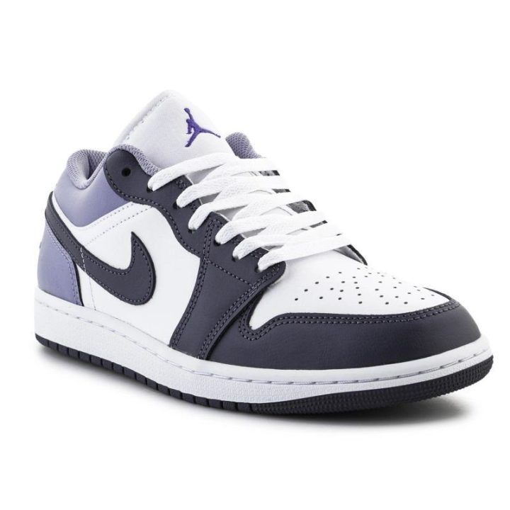 Vyriški sportbačiai Nike Air Jordan 1 Low, balti ir violetiniai