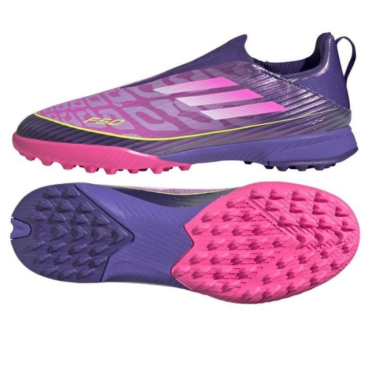 Vaikiški futbolo bateliai be raištelių adidas F50 Lamine Yamal TF