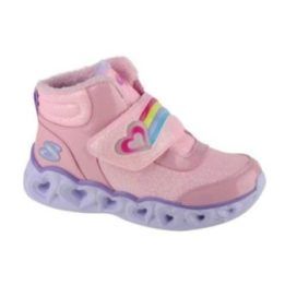Žieminiai batai mergaitėms su lipukais Skechers, rožiniai