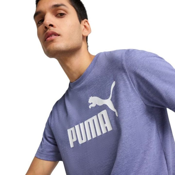 Vyriški marškinėliai su medvilne Puma ESS No.1 Logo, violetiniai