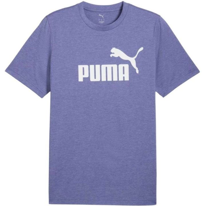 Vyriški marškinėliai su medvilne Puma ESS No.1 Logo, violetiniai