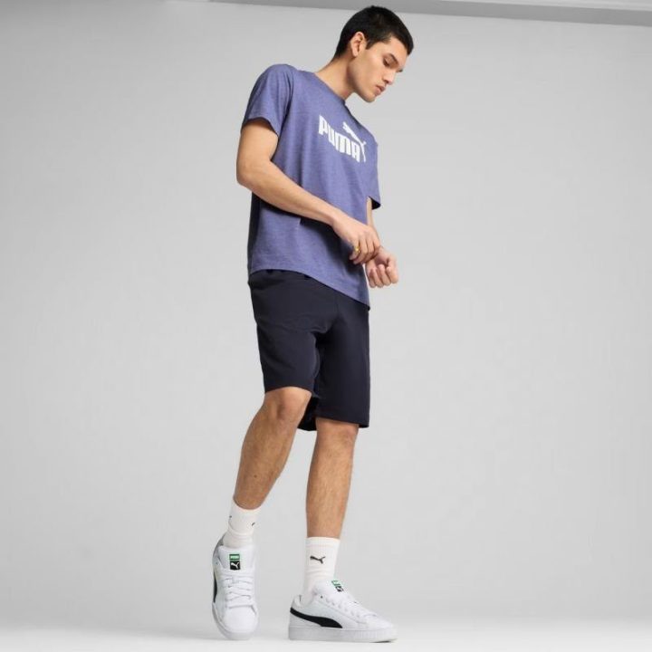 Vyriški marškinėliai su medvilne Puma ESS No.1 Logo, violetiniai