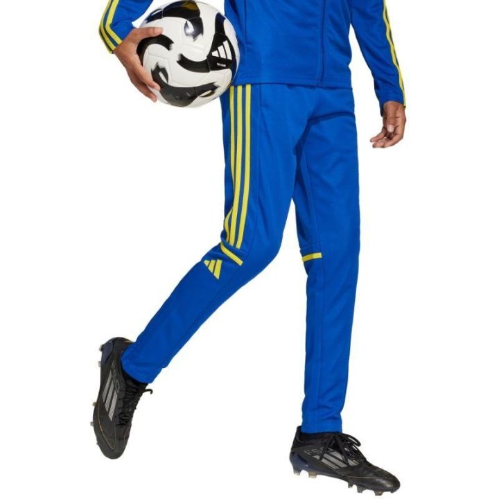 Vaikiškos sportinės kelnės adidas Squadra 25, mėlynos ir geltonos