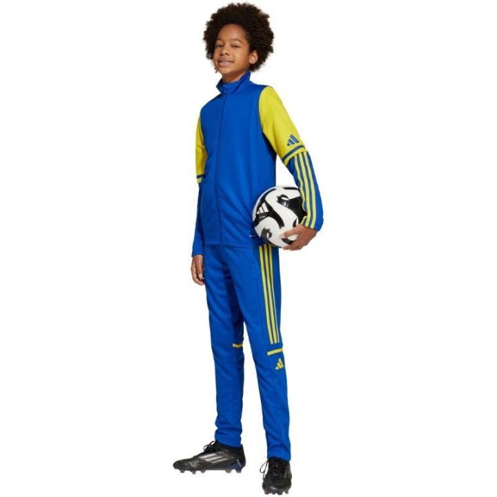 Vaikiškos sportinės kelnės adidas Squadra 25, mėlynos ir geltonos