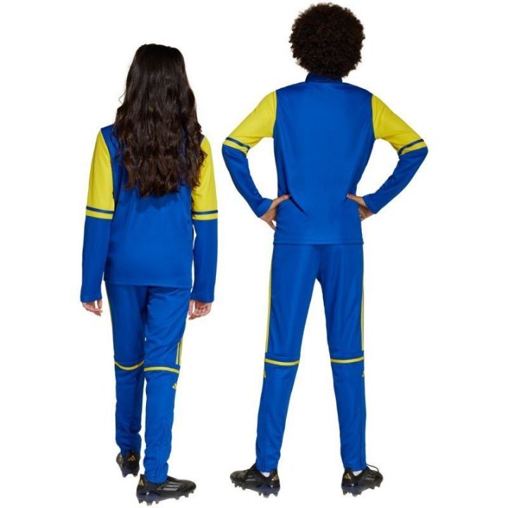 Vaikiškos sportinės kelnės adidas Squadra 25, mėlynos ir geltonos