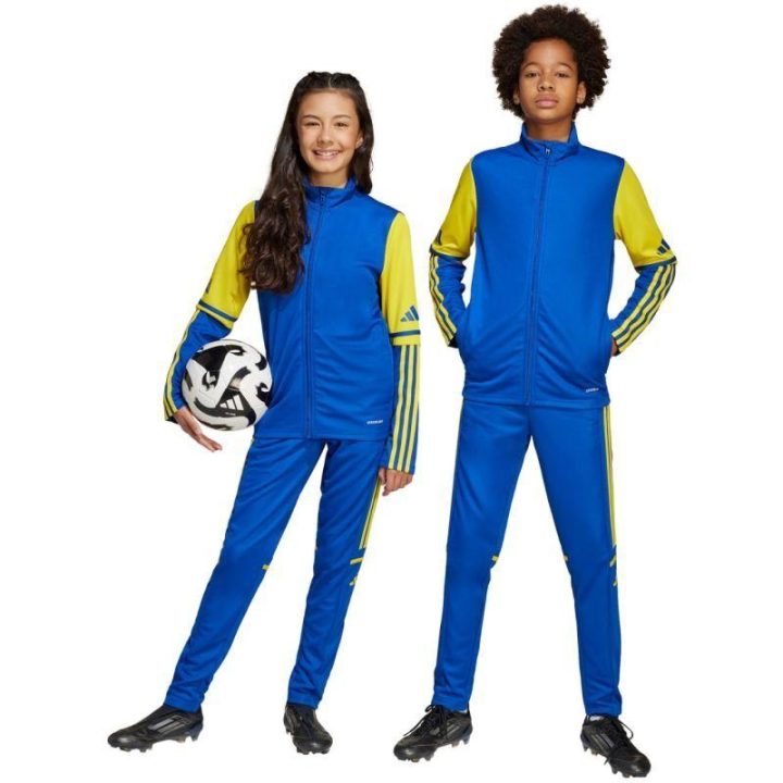Vaikiškos sportinės kelnės adidas Squadra 25, mėlynos ir geltonos