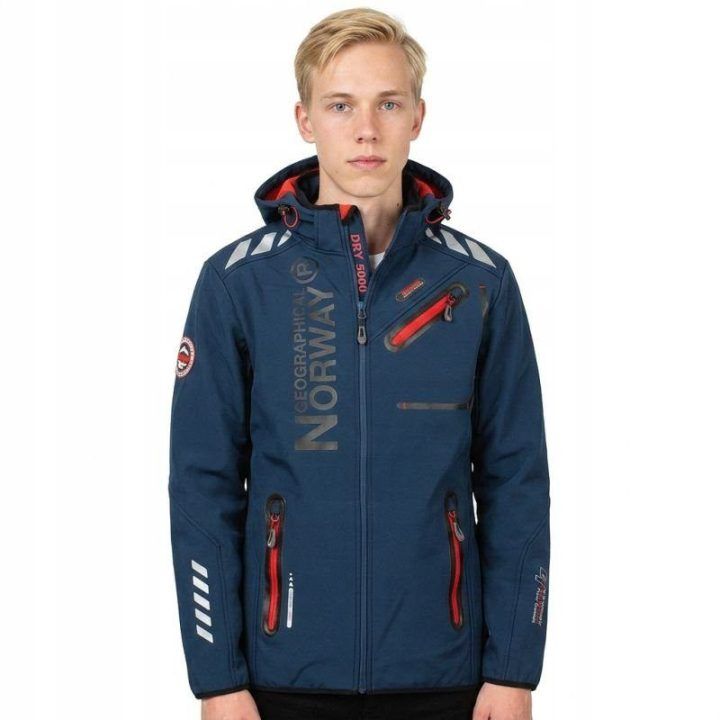 Vyriška softshell striukė Geographical Norway, tamsiai mėlyna ir raudona