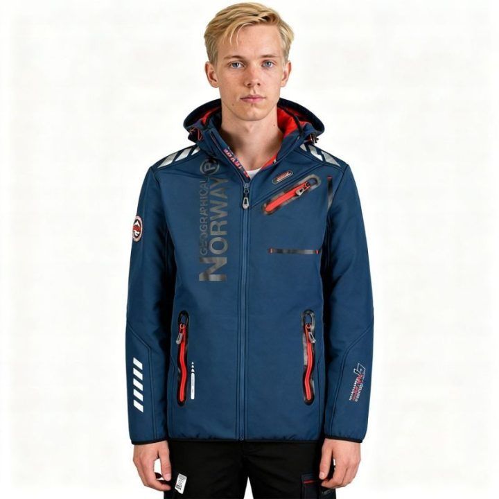 Vyriška softshell striukė Geographical Norway, tamsiai mėlyna ir raudona