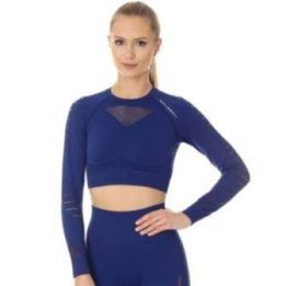 Moteriška besiūlė sportinė palaidinė Brubeck GYM, tamsiai mėlyna