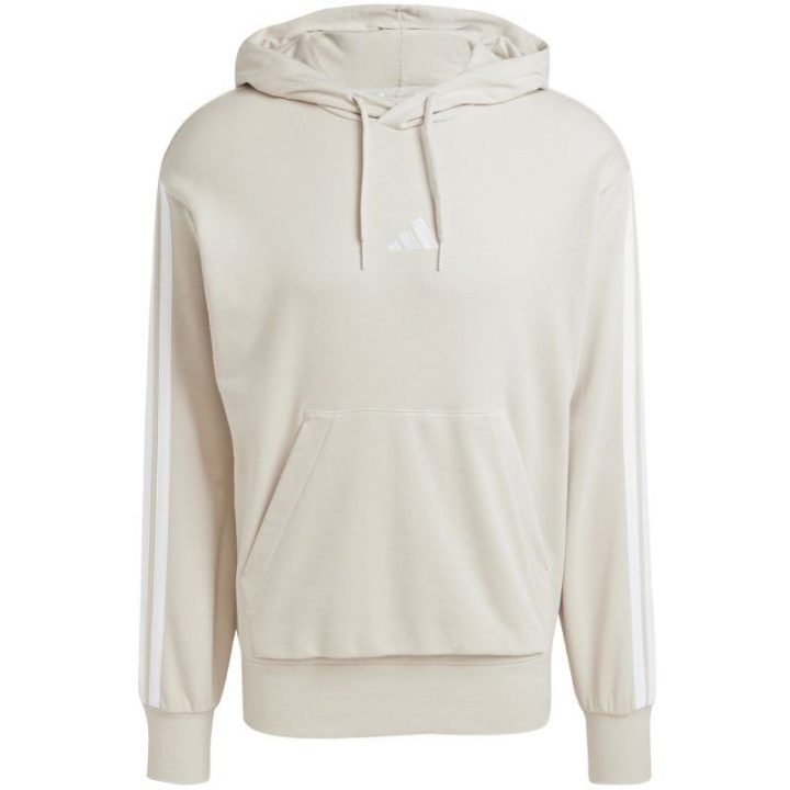 Vyriškas džemperis su gobtuvu adidas Essentials 3-Stripes, smėlio