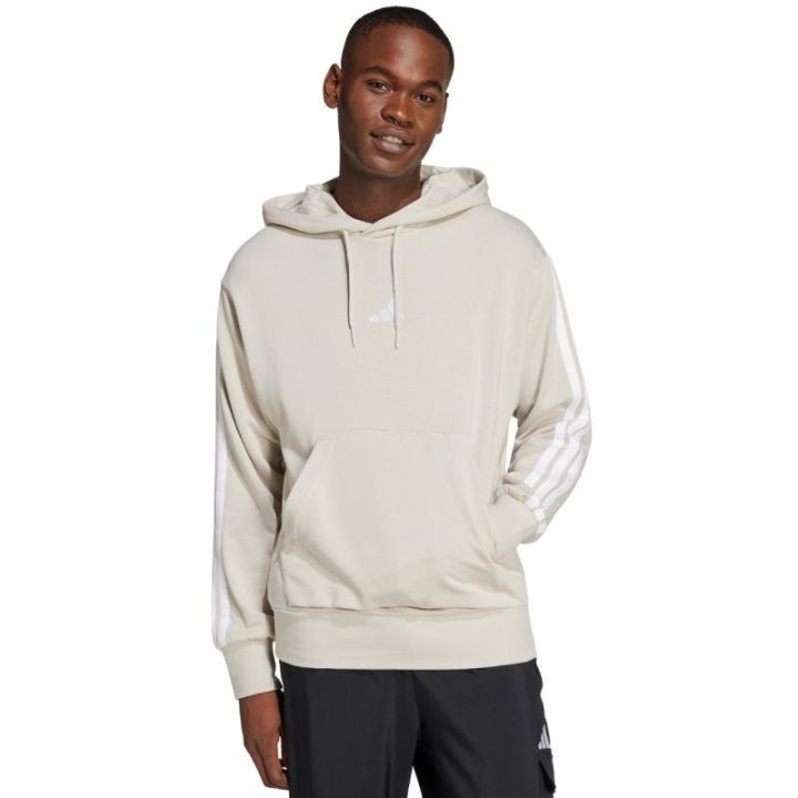 Vyriškas džemperis su gobtuvu adidas Essentials 3-Stripes, smėlio