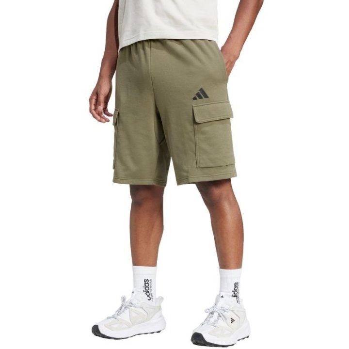 Vyriški medvilniniai kargo šortai adidas Essentials Feel Cozy, žali