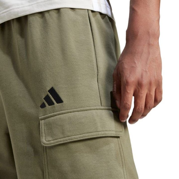 Vyriški medvilniniai kargo šortai adidas Essentials Feel Cozy, žali