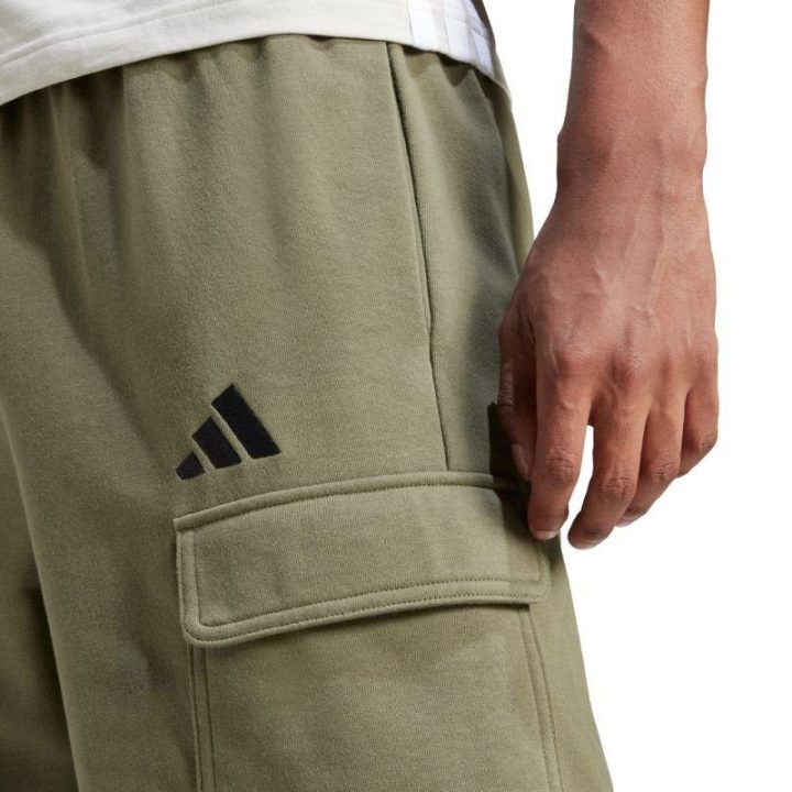 Vyriški medvilniniai kargo šortai adidas Essentials Feel Cozy, žali