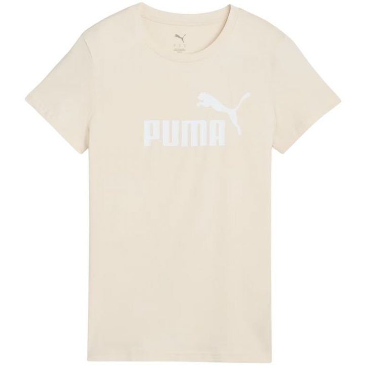 Moteriški medvilniniai marškinėliai Puma ESS No.1 Logo, smėlio