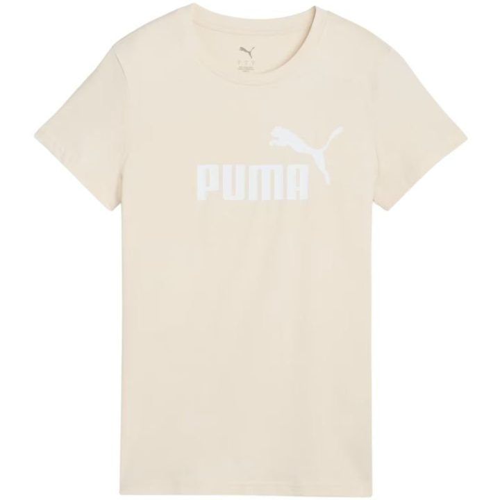 Moteriški medvilniniai marškinėliai Puma ESS No.1 Logo, smėlio