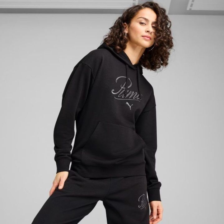 Moteriškas džemperis su kengūros kišene Puma Ess Script Comfort, juodas