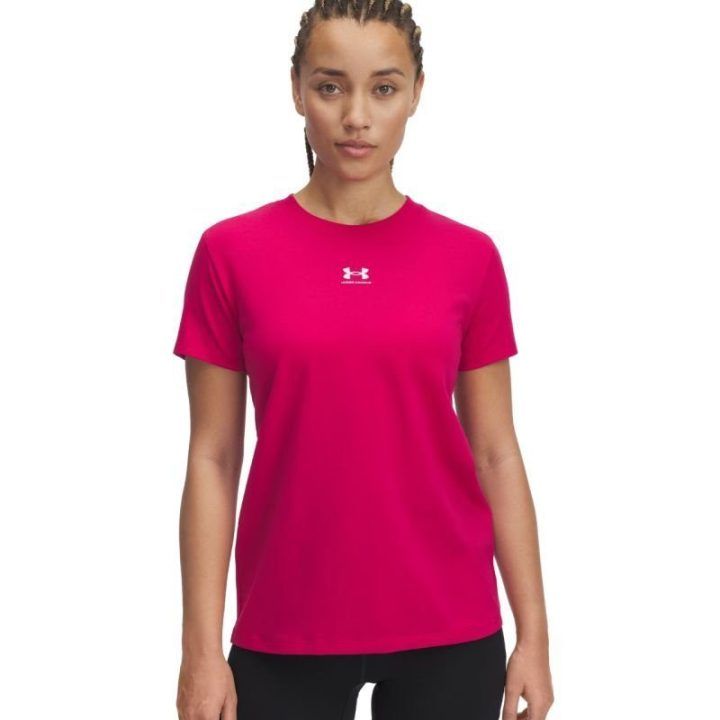 Moteriški medvilniniai marškinėliai Under Armour Rival Core, rožiniai