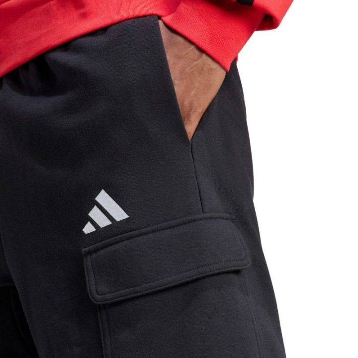 Vyriški medvilniniai kargo šortai adidas Essentials, juodi