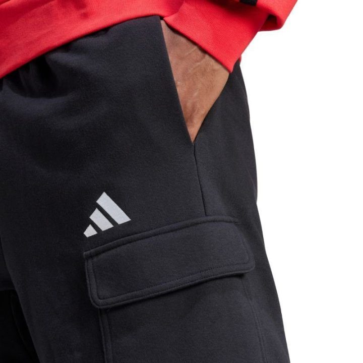 Vyriški medvilniniai kargo šortai adidas Essentials, juodi