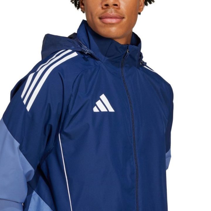 Vyriška striukė su paslepiamu gobtuvu adidas Tiro 25, mėlyna