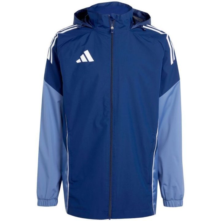 Vyriška striukė su paslepiamu gobtuvu adidas Tiro 25, mėlyna