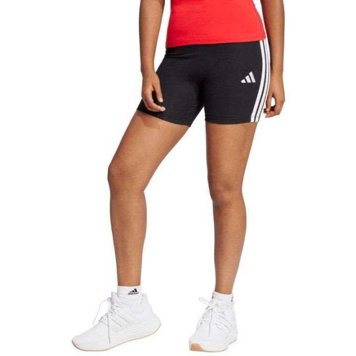 Moteriški šortai su aukštu liemeniu adidas Essentials, juodi