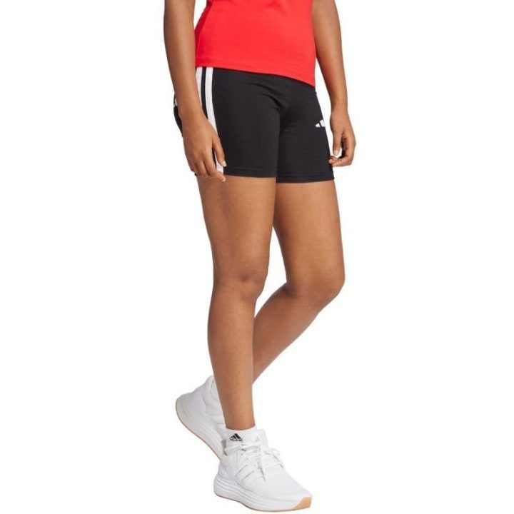 Moteriški šortai su aukštu liemeniu adidas Essentials, juodi