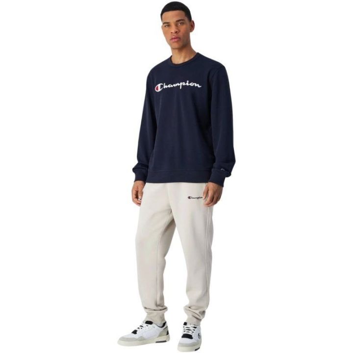 Vyriškas medvilninis džemperis Champion Crewneck, tamsiai mėlynas