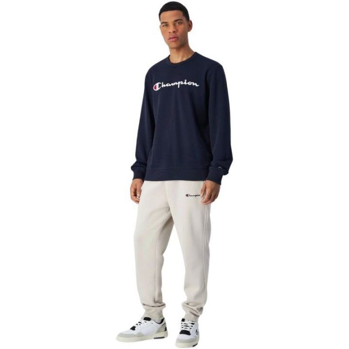 Vyriškas medvilninis džemperis Champion Crewneck, tamsiai mėlynas