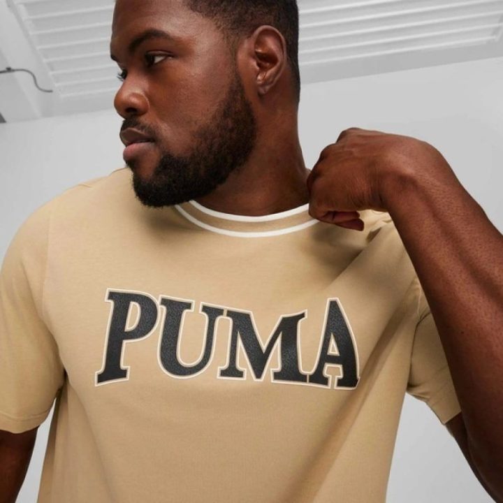 Vyriški medvilniniai marškinėliai Puma Squad, smėlio