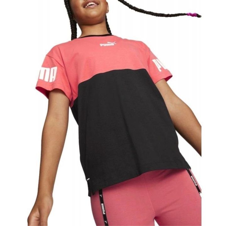 Vaikiški medvilniniai marškinėliai Puma Power Colorblock
