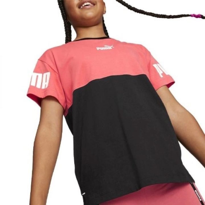 Vaikiški medvilniniai marškinėliai Puma Power Colorblock