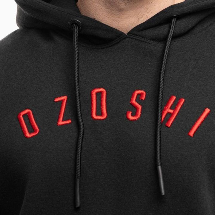 Vyriškas medvilninis džemperis su gobtuvu Ozoshi Brazos, juodas