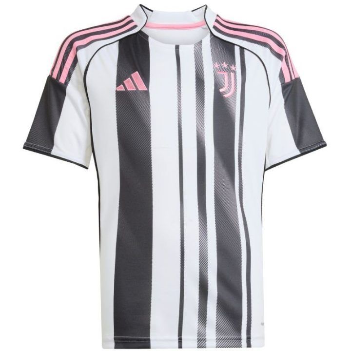 Vaikiški namų marškinėliai adidas Juventus 25/26, balti ir juodi