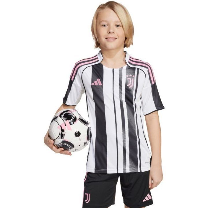 Vaikiški namų marškinėliai adidas Juventus 25/26, balti ir juodi