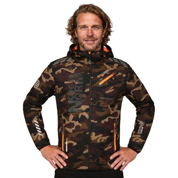 Vyriška striukė Geographical Norway Royaute, chaki-oranžinė